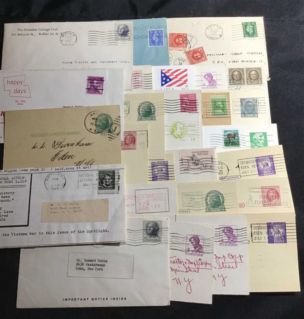 Lot 178: Eden, New York Paper Mailings w/ early stamps