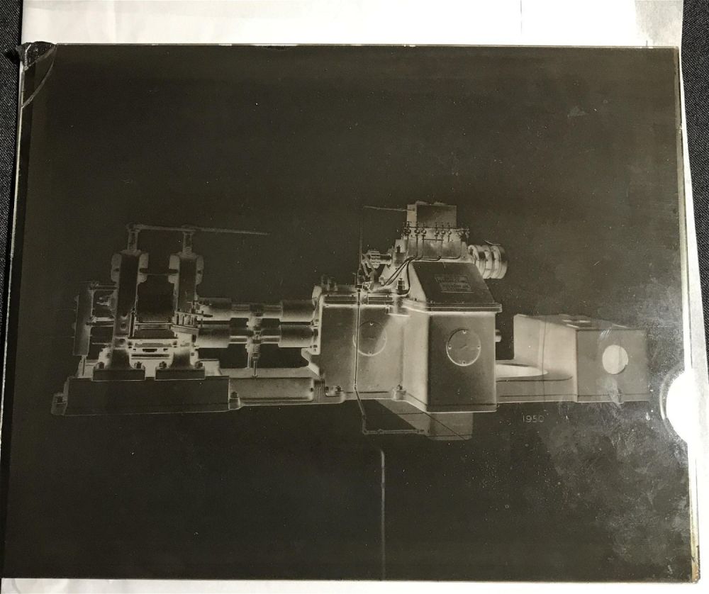Lot 203: Negative on Glass of Large Piece of Machinery