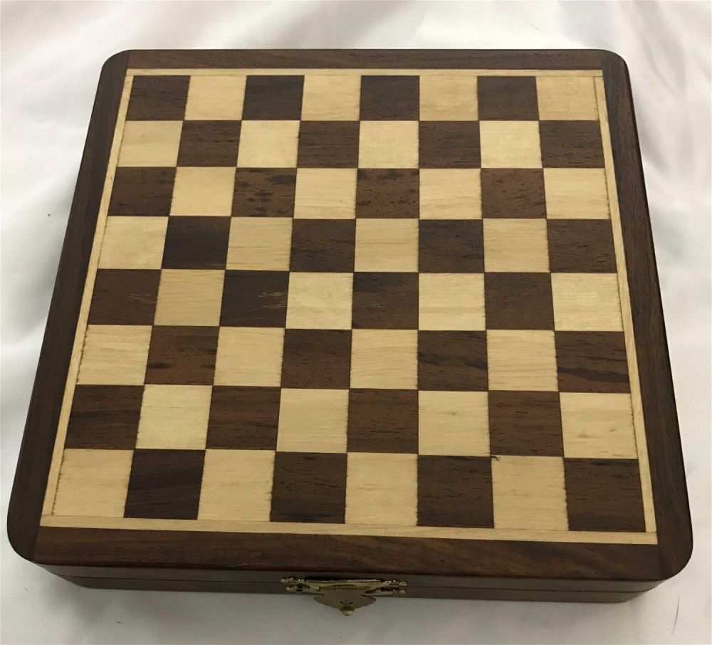 Lot 181: Vintage Lockable Chess Set