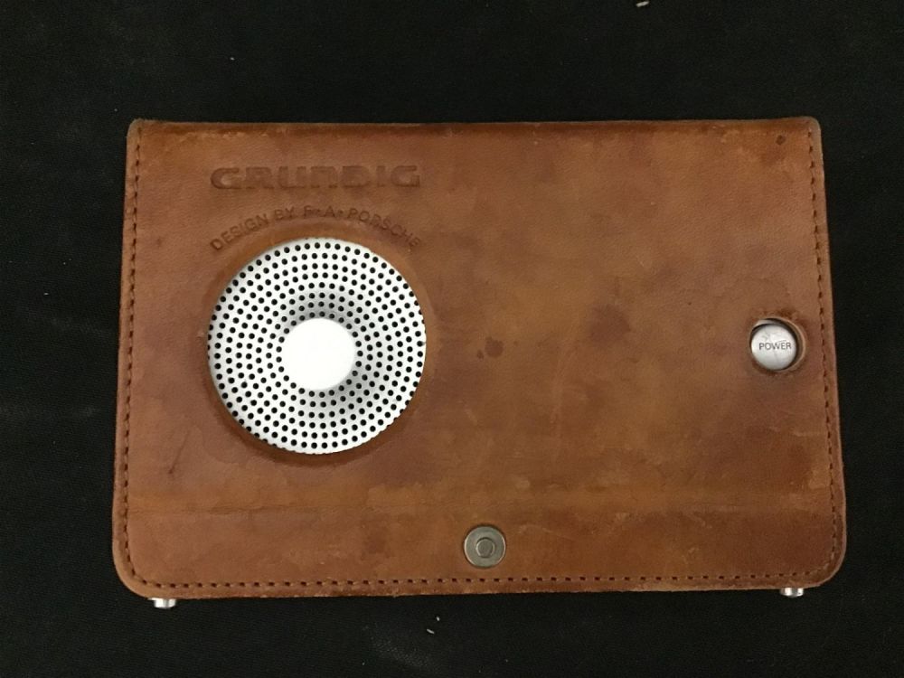 Lot 195: Vintage Grundig Leather-wrapped Portable Radio