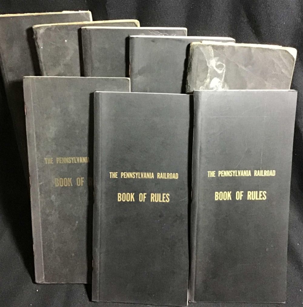 Lot 207: Pennsylvania Railroad Book of Rules Booklets (8) .
