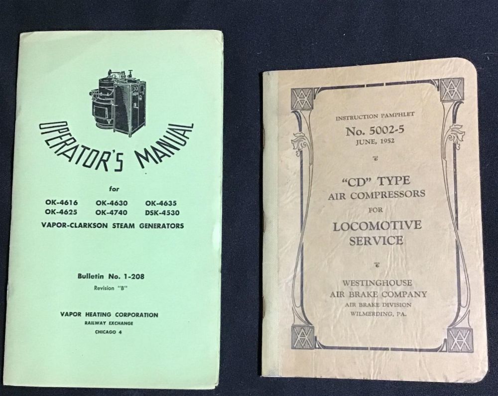 Lot 208: Operators Manual for Vapor Clarkson & Steam generator 1953 and instruction pamphlet for a cd type