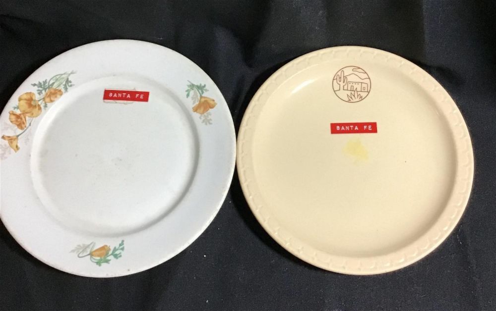 Lot 215: Santa Fe Railway Saucers (2) measuring 7 1/2 and 7 inches