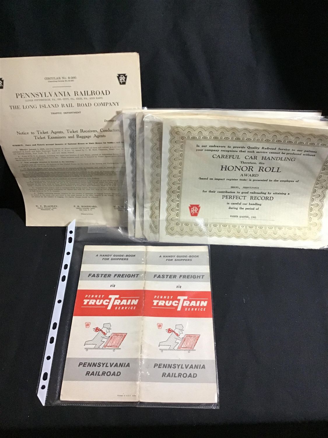 Lot 229 Pennsylvania Railroad Freight Hauling Memorabilia . The