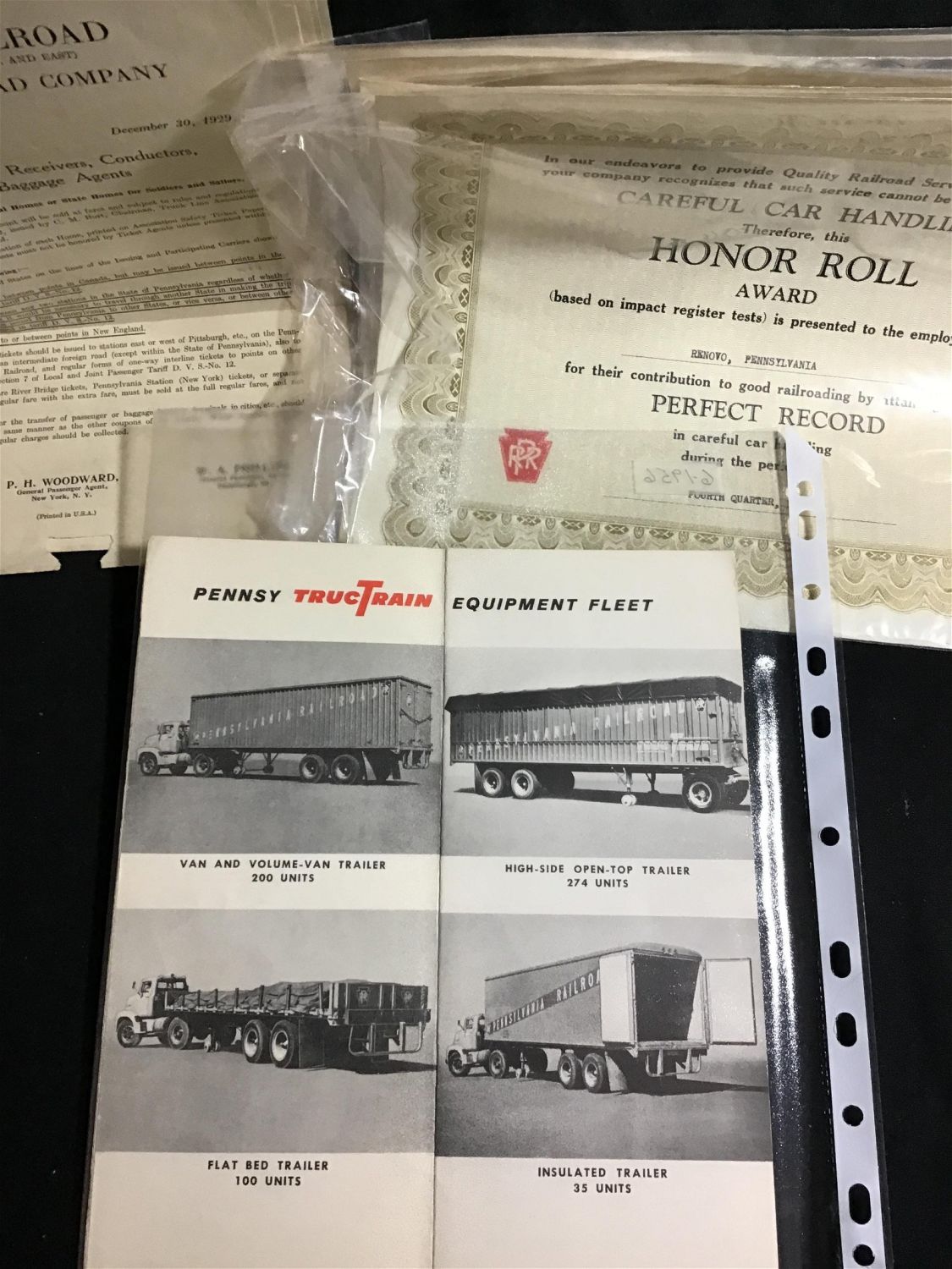 Lot 229 Pennsylvania Railroad Freight Hauling Memorabilia . The