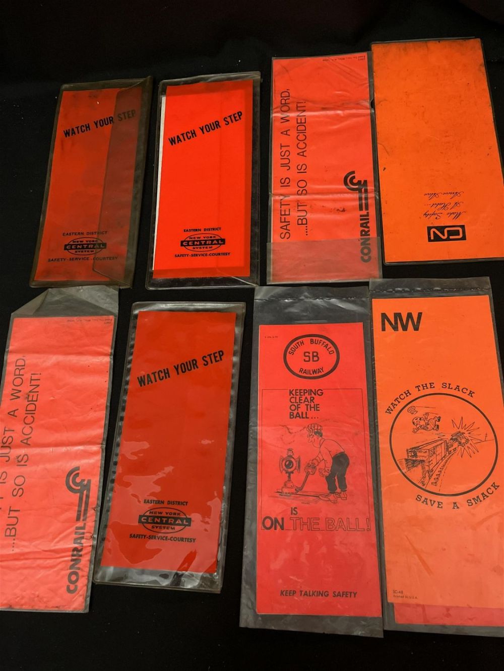 Lot 251: Railroad Warning Tags (8) South Buffalo Railway