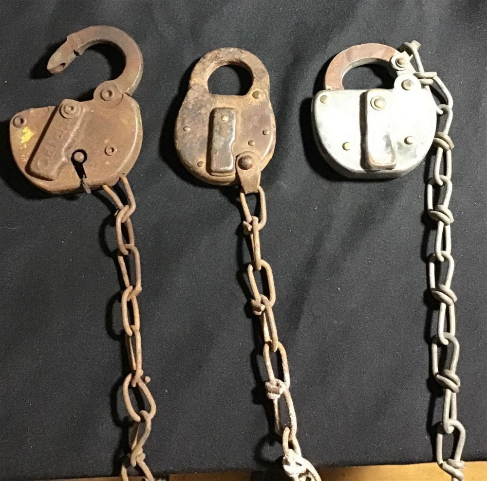 Lot 298: Railroad Padlocks (3) No keys