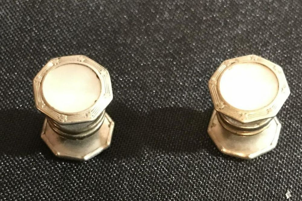 Lot 236: Button Cufflinks with Pearle Center .