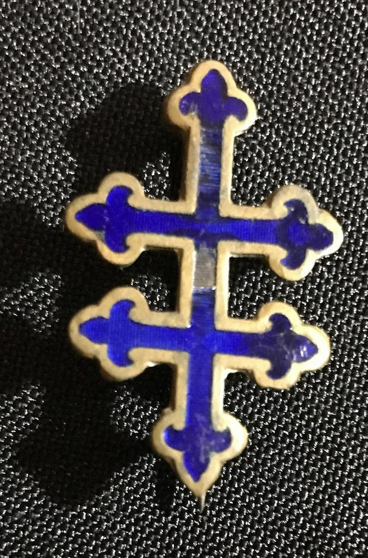 Lot 243: Knights of Templar Cross, Blue Enameled  Overlay .