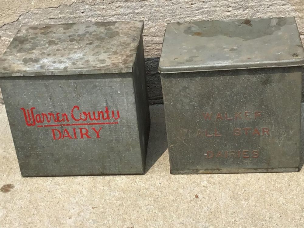 Lot 286: Vintage Milk Boxes (2) Warren County & Walker All Star