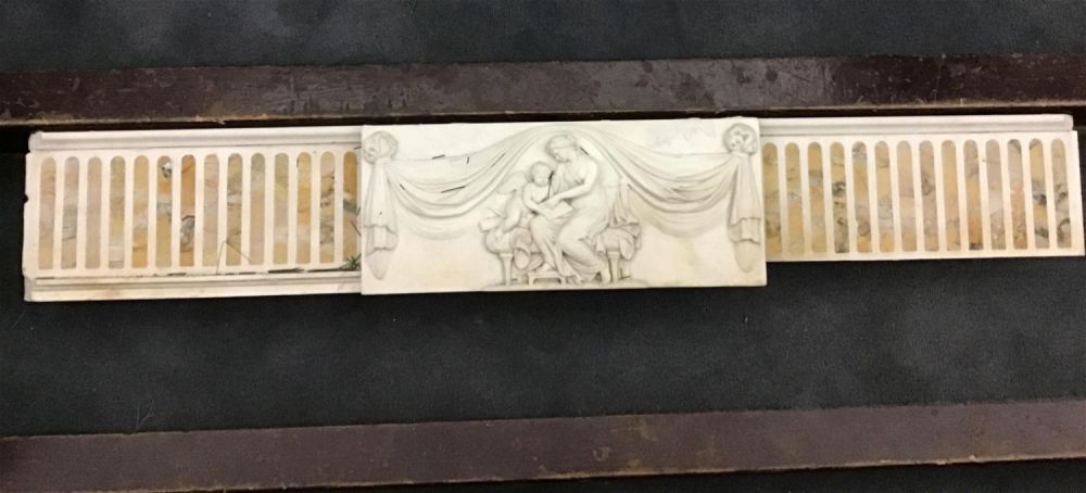 Lot 209: Vintage Faceplate of a Fireplace Mantle - Marble
