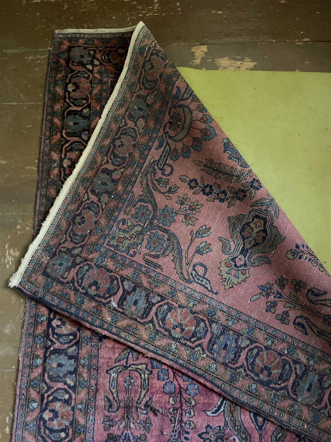 Lot 265 Vintage Oriental Carpet measures 77″ x 51″ The Lodge