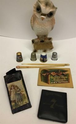 Lot 309 Vintage Owl Scissor Holder w/ Pin Cushion The Lodge