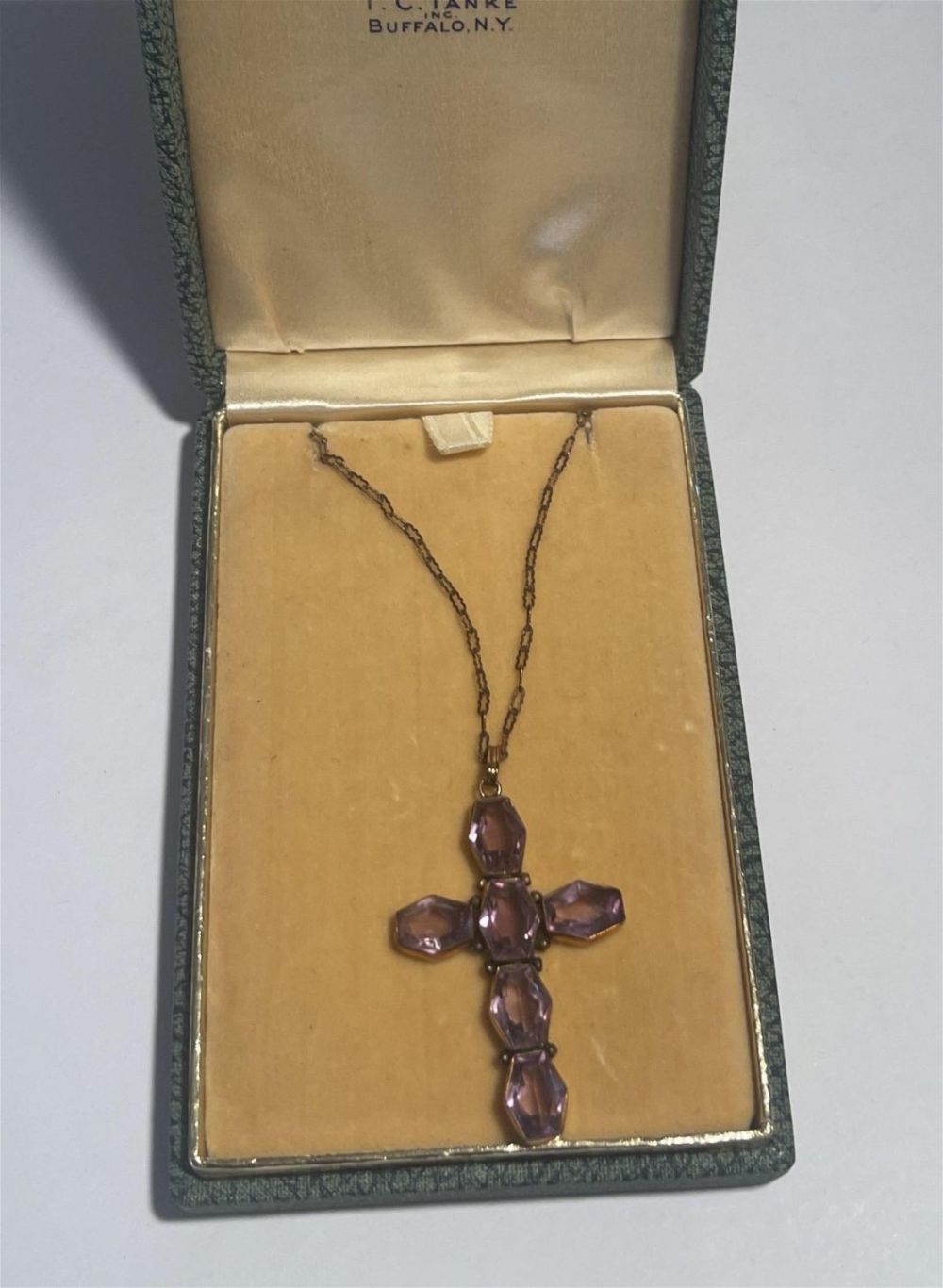 Lot 314: Vintage Tanke Jewelry of Buffalo Amethyst Cross