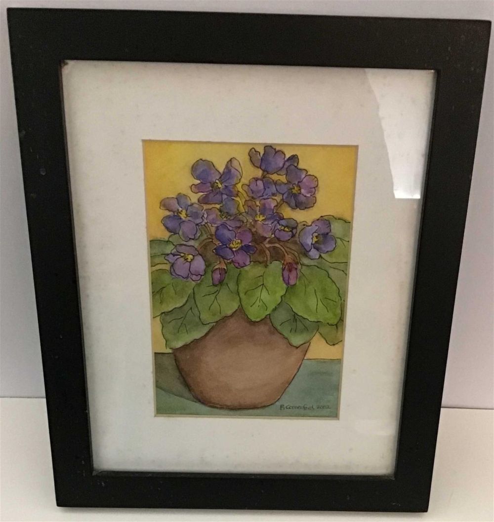 Lot 327: B. COMERFORD Watercolor Still Life