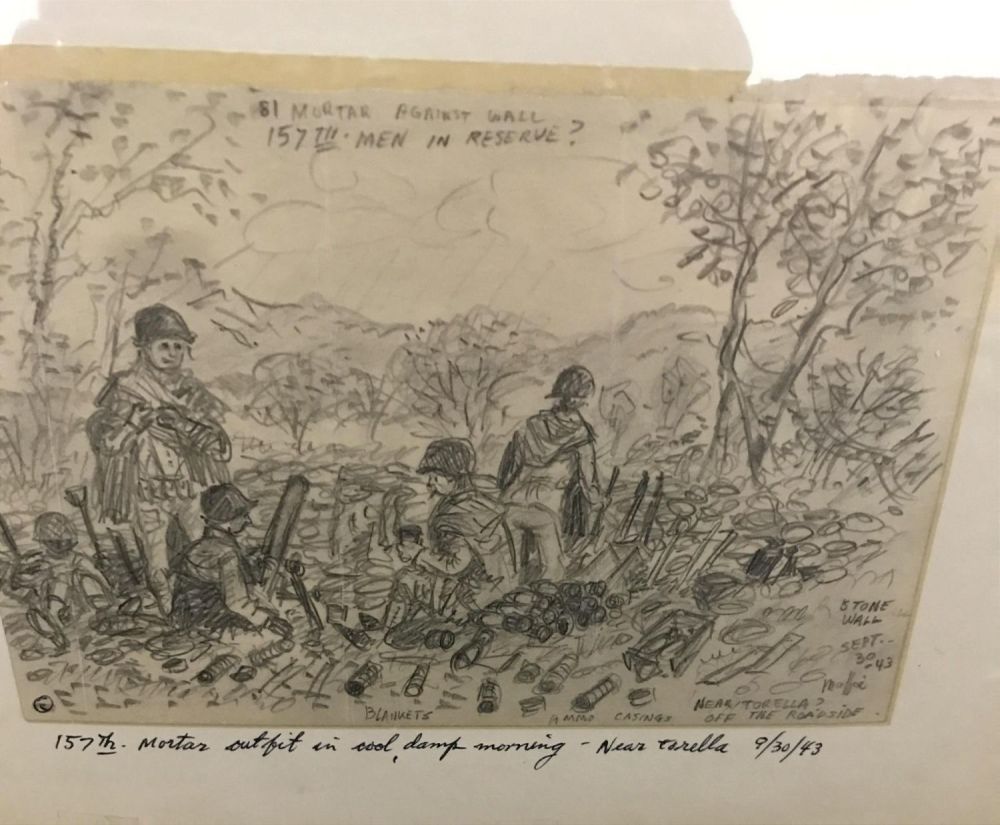 Lot 154: MAFFEI Drawing September 30, 1943 157th Mortar