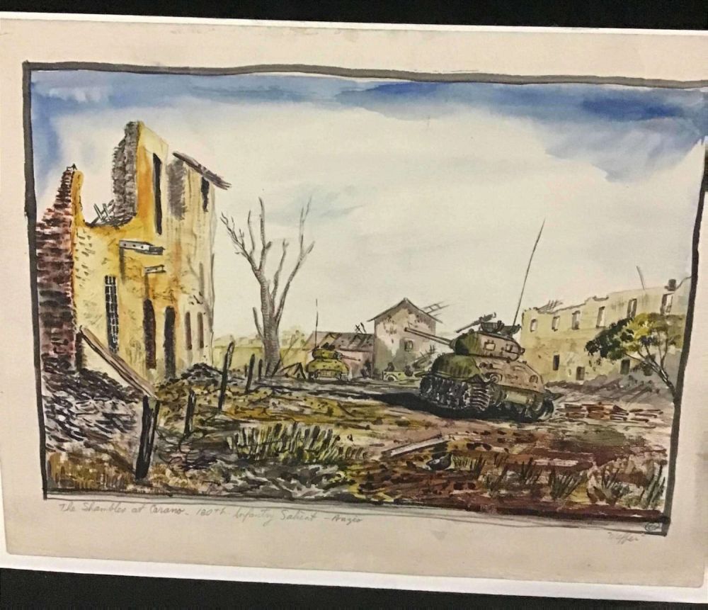 Lot 170: MAFFEI Color Drawing The Shambles at Caramo