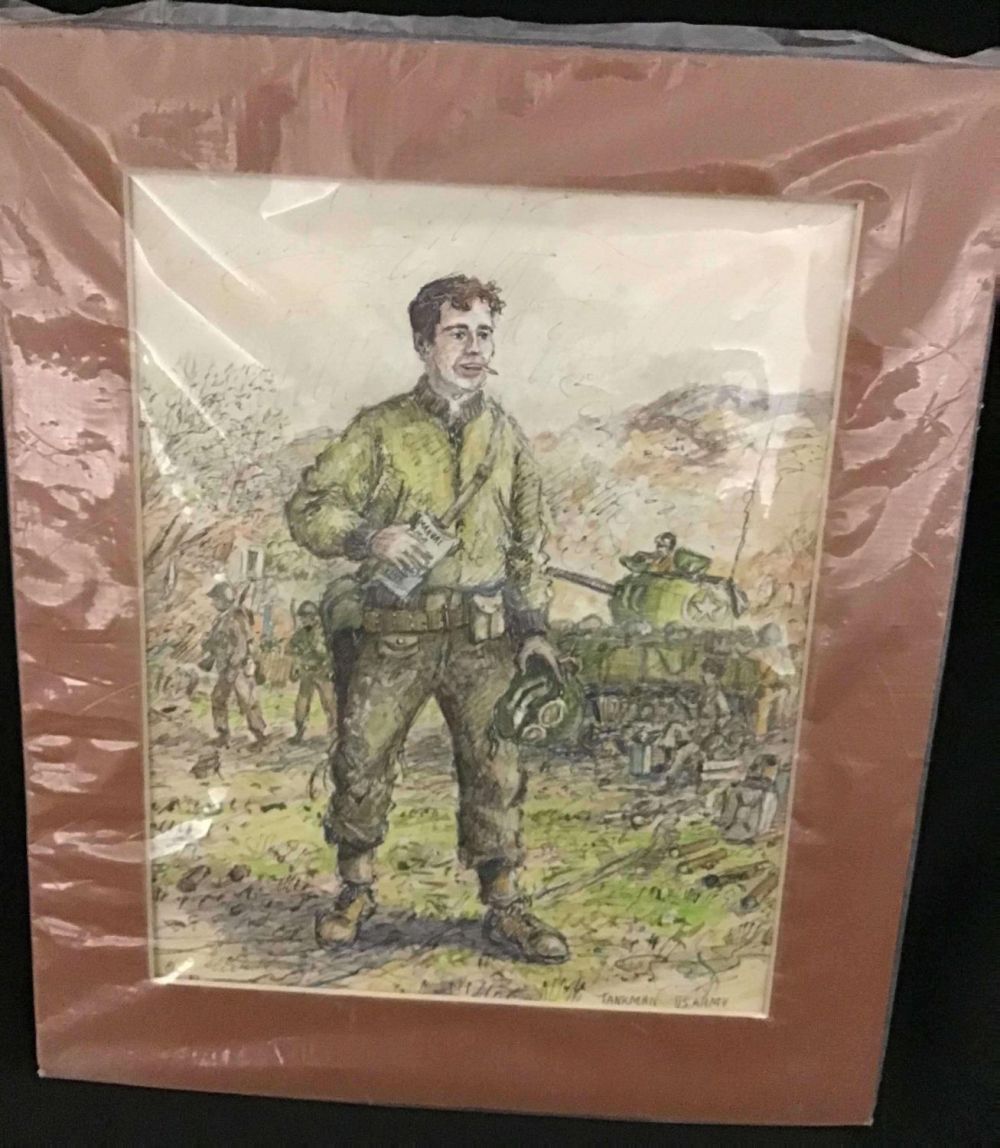 Lot 184: MAFFEI Color Drawings US Tank Battalion Officer,