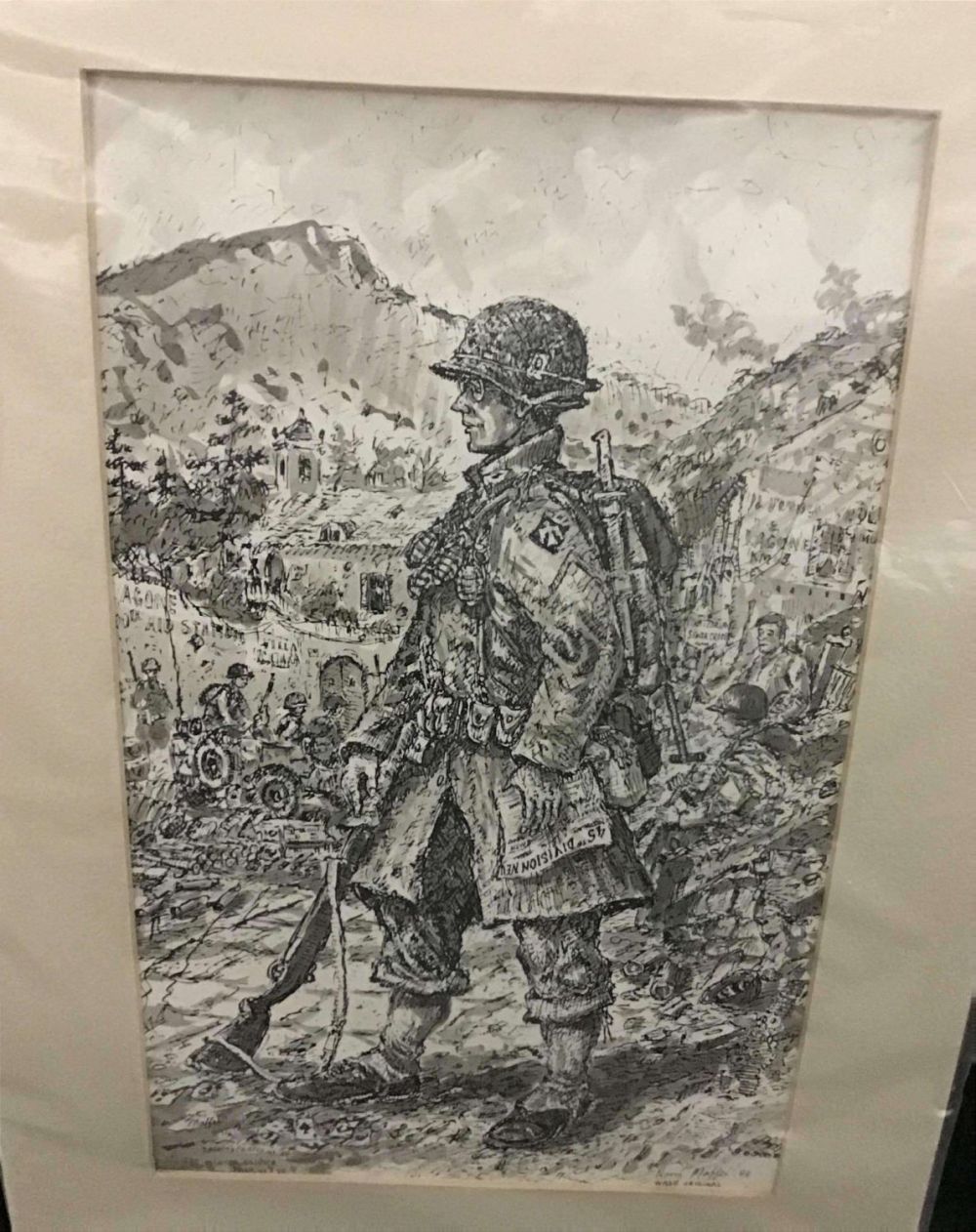 Lot 187: MAFFEI Drawing of the Winter Soldier from Areas