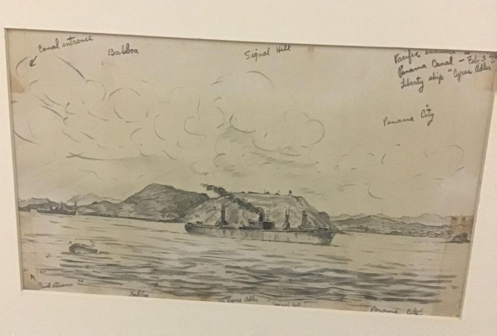 Lot 189: MAFFEI Drawing Pacific Entrance to Panama Canal