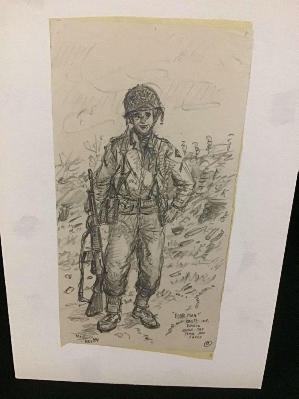 Lot 216: MAFFEI Drawing May "44 The Bar Man Anzio Browning
