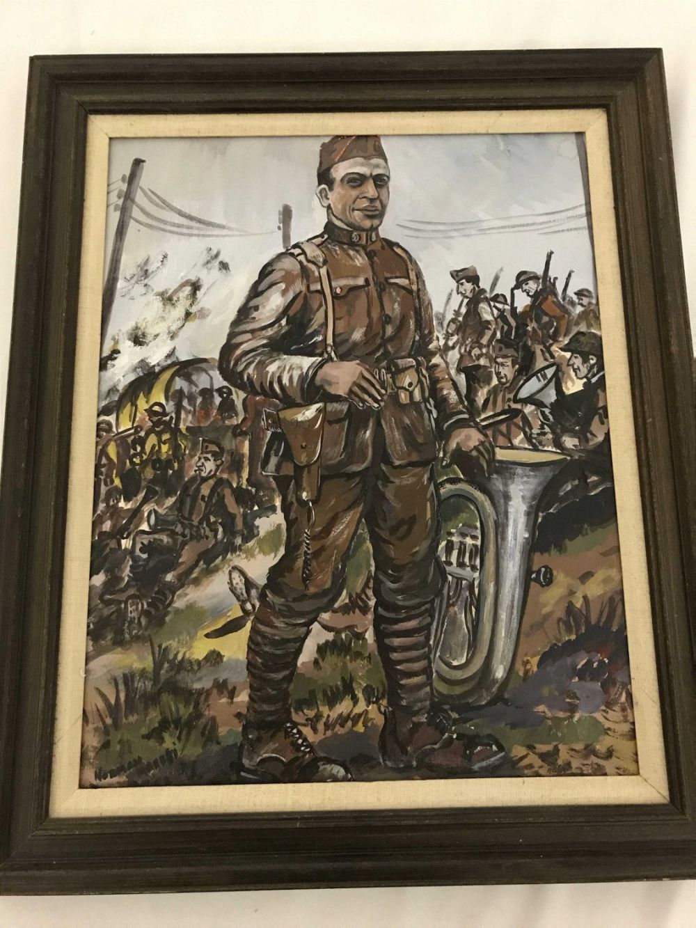 Lot 221: MAFFEI Oil on Board of Soldiers in Military Band