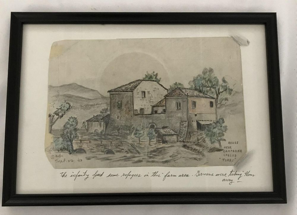 Lot 222: MAFFEI Color Drawing  House Near Camp Agna