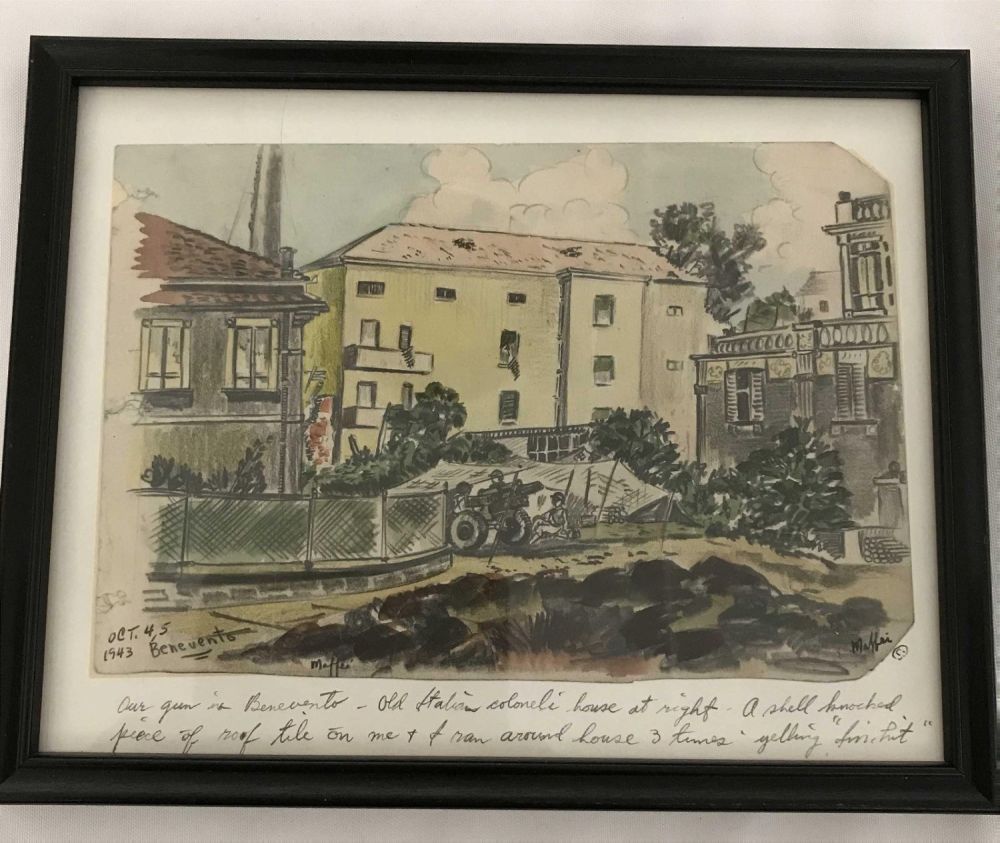 Lot 223: MAFFEI Color Drawing of Benevento, Italy