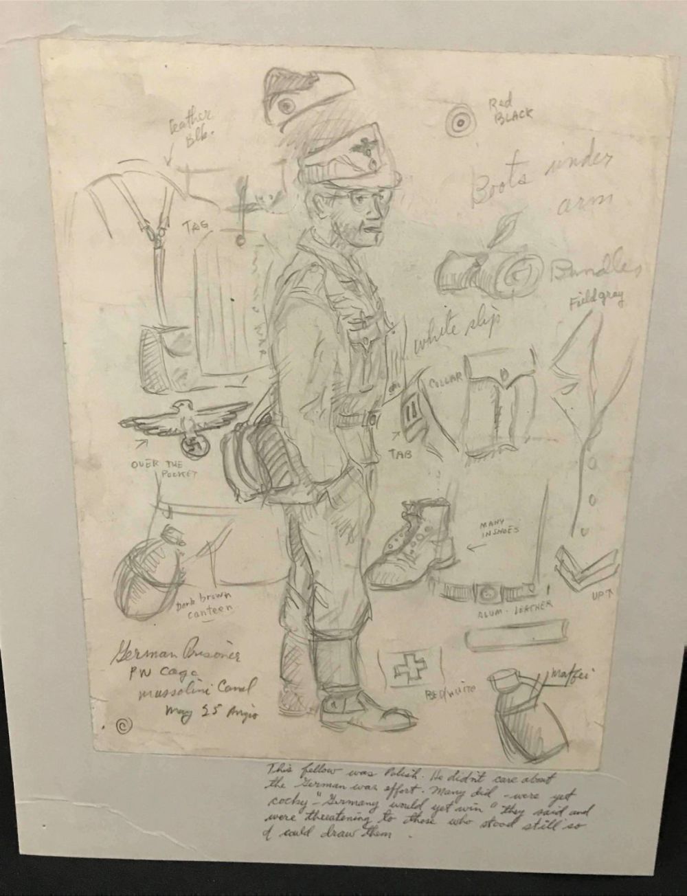 Lot 225: MAFFEI Drawing May 25, 1944 German Prisoner of War