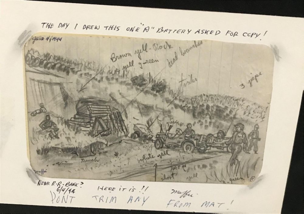 Lot 227: MAFFEI Drawing June 4, 1944 German Caves
