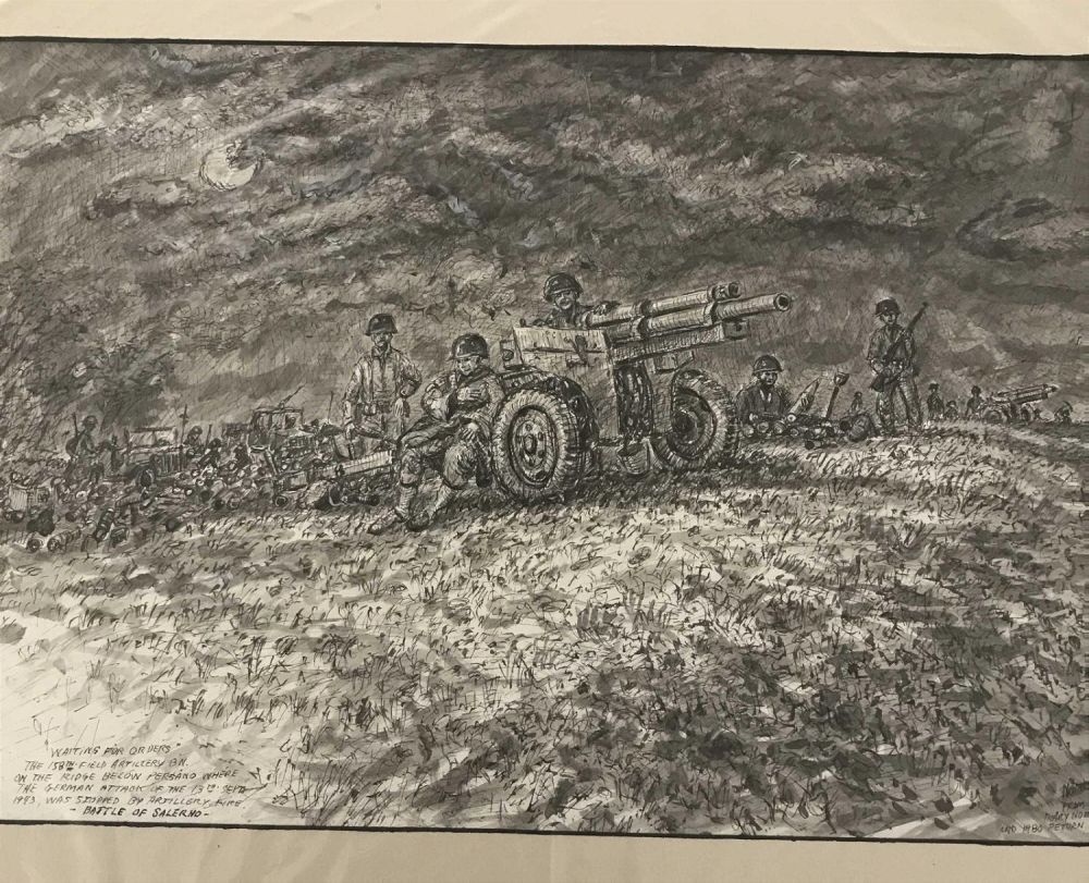 Lot 267: MAFFEI Drawing September 1943, Titled Waiting for
