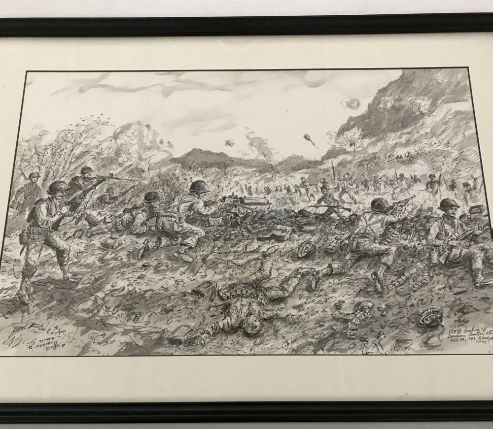 Lot 269: MAFFEI Framed Drawing The 157th Beating Off German