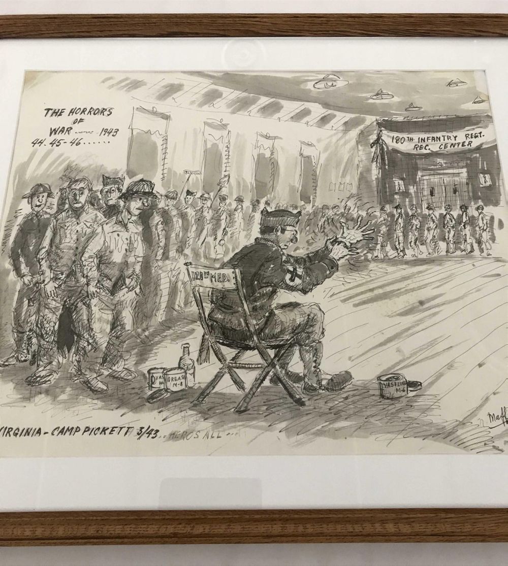 Lot 270: MAFFEI Satire Drawing Titled the Horrors of War