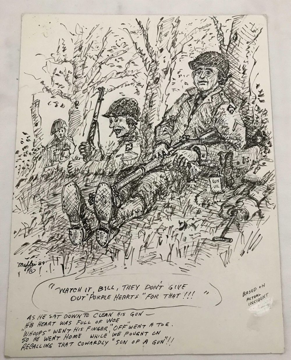 Lot 278: MAFFEI Drawing Based on Actual Incident of