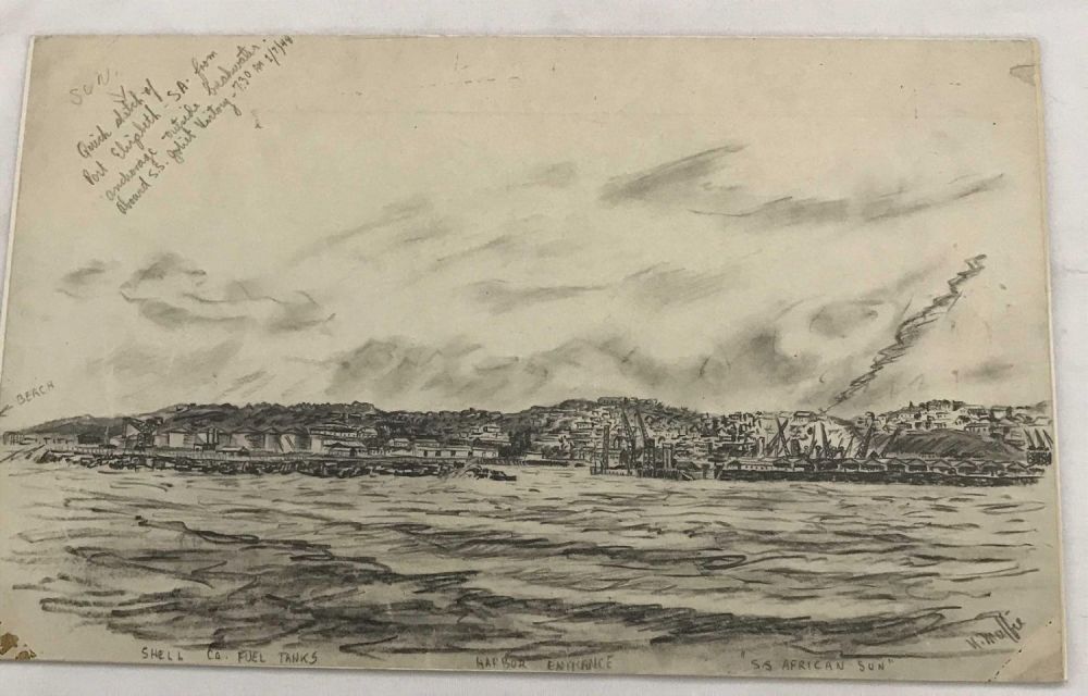 Lot 284: MAFFEI Drawings Quick Sketch of Port Elizabeth