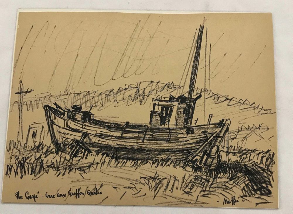 Lot 286: MAFFEI Drawing Titled "Gaspi from Griffin Quebec"