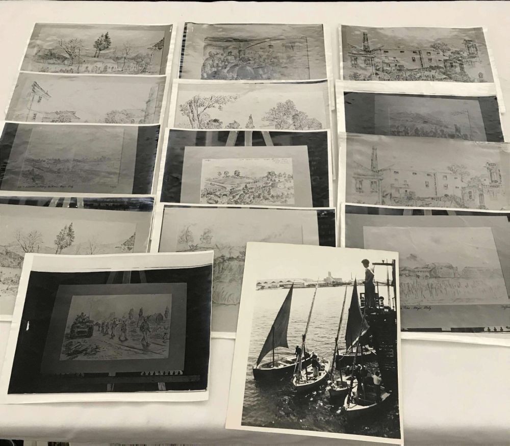 Lot 297: MAFFEI 13 Photographs of Various sketches, and