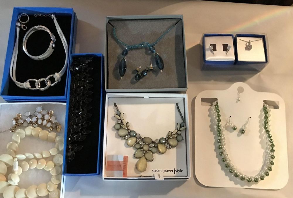 Lot 182: Costume Jewelry Collection Bracelets, necklaces, and earrings, Oh My!