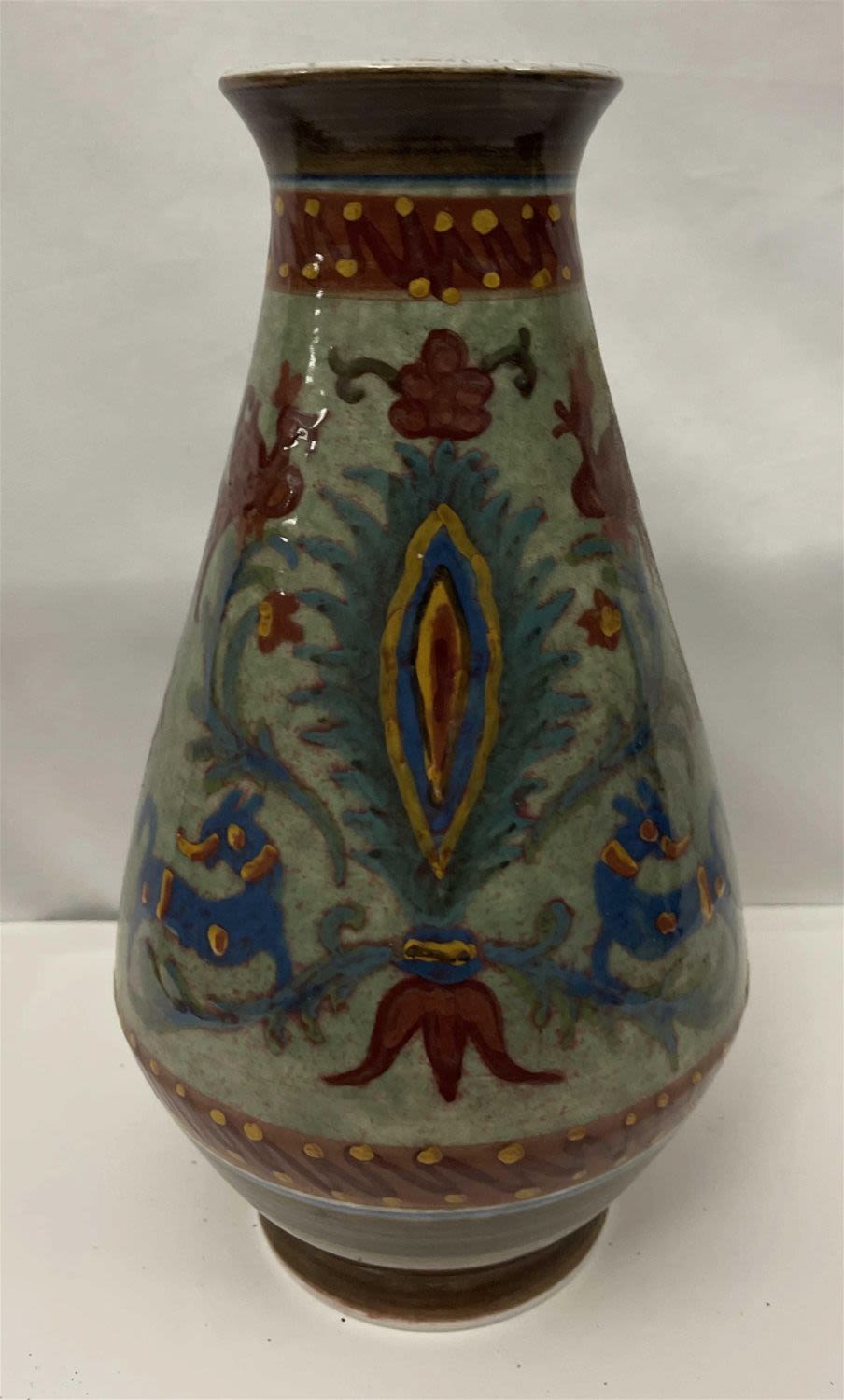Lot 203: Vintage Keramikos Vase measures 10 1/2 inches tall by 6 inches