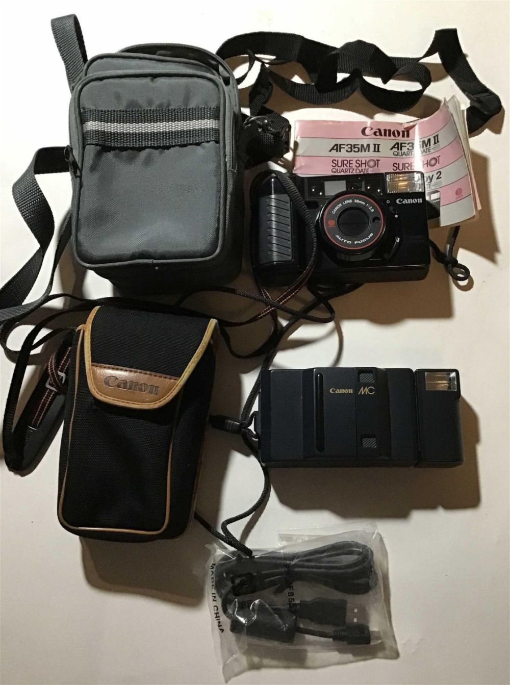 Lot 258: Canon Cameras w/ Cases (2) .