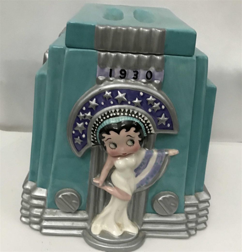 Lot 289: Betty Boop Cookie Jar measures 8 1/2 inches square