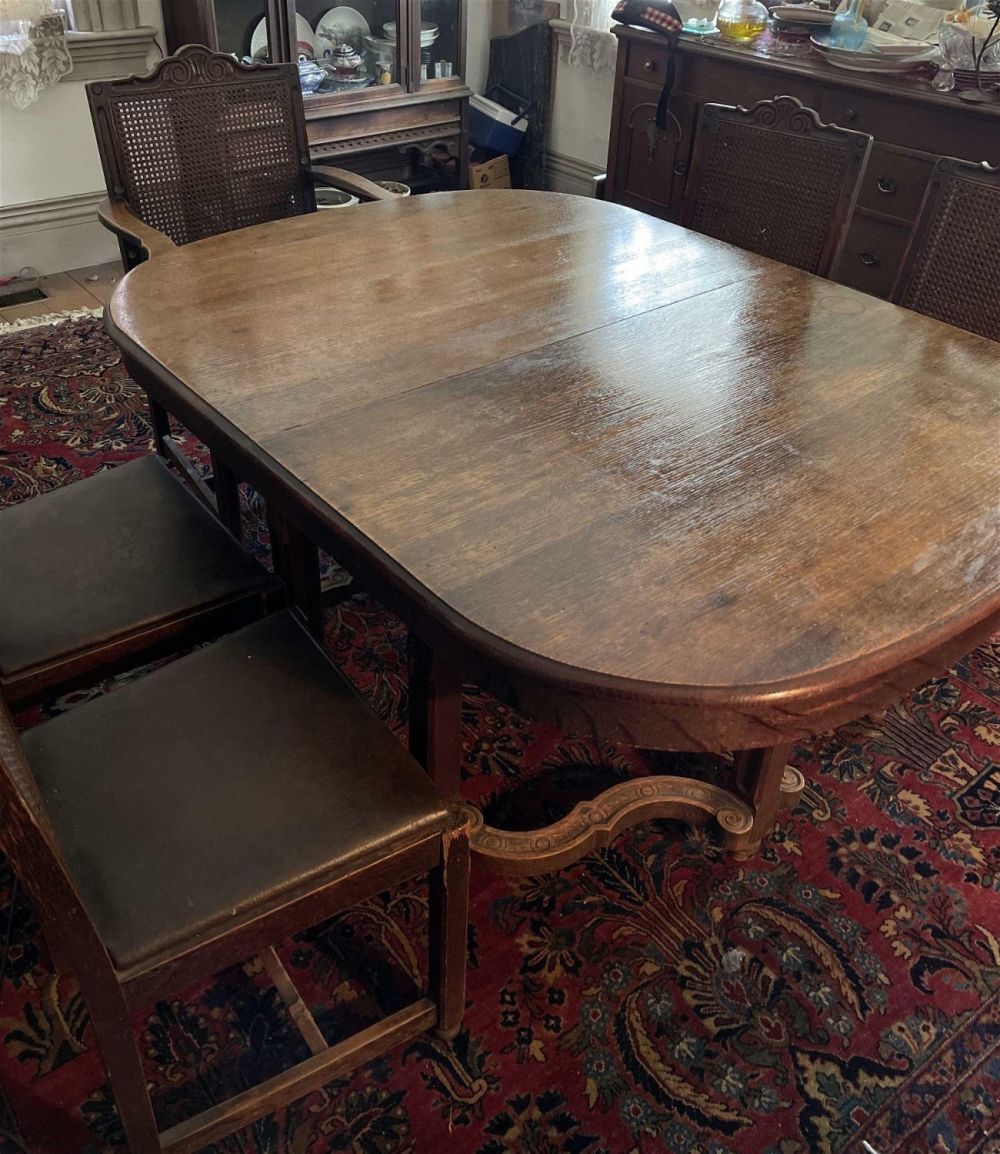 Lot 198: Antique Stickley Dining Room Set