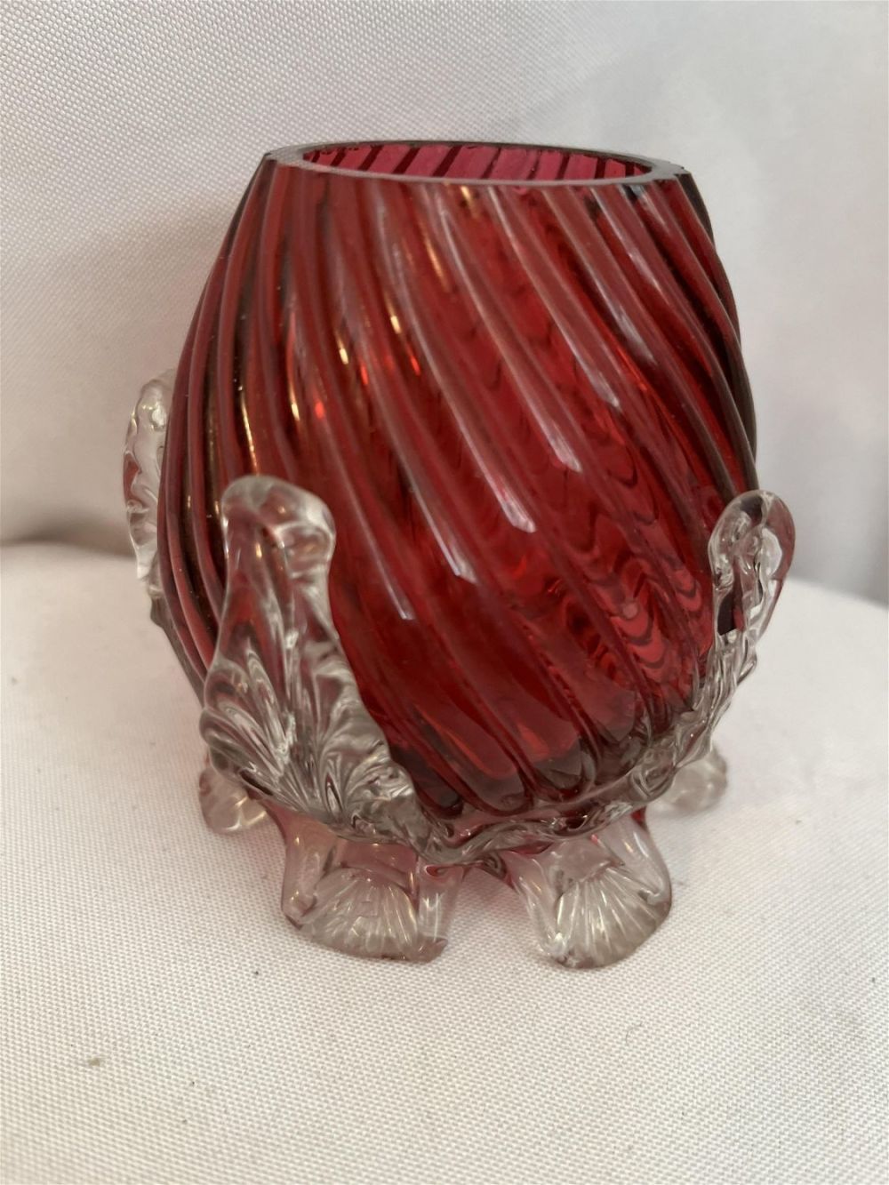 Lot 210: Cranberry Art Glass Bud Vase
