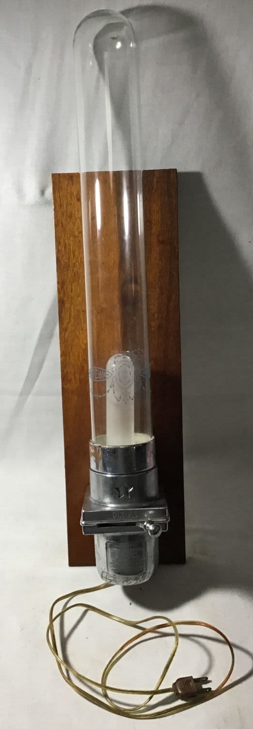 Lot 243: 1940's Glass Cup Dispenser Converted to a Light
