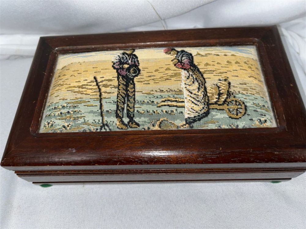 Lot 272: Vintage Jewelry Box w/ Sewn Top - fully loaded