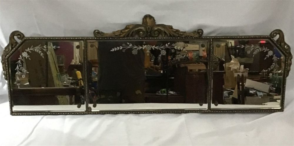 Lot 296: Vintage Long Decorative Vanity Mirror