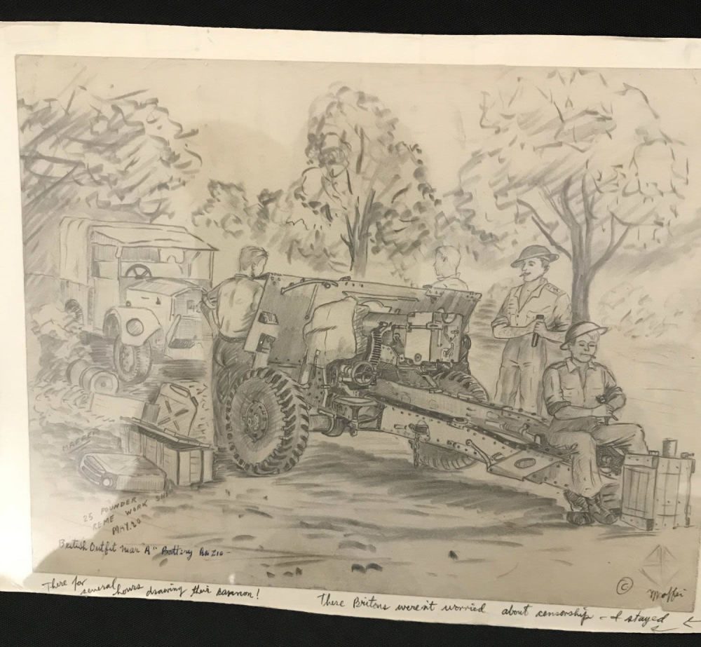 Lot 148: MAFFEI Drawing British Outfit Near a Battery