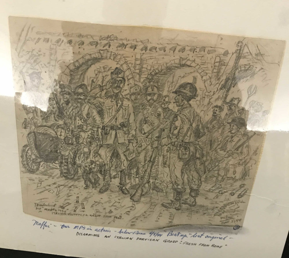 Lot 152: MAFFEi Drawing: MPs Disarming an Italian Partisan