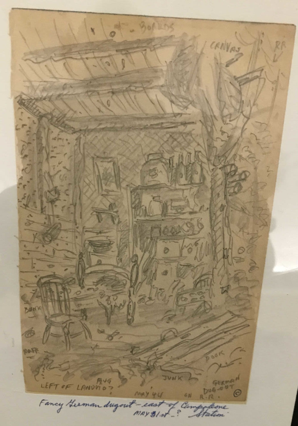 Lot 153: MAFFEI Drawing May 31, 1944 Fancy German Dugout