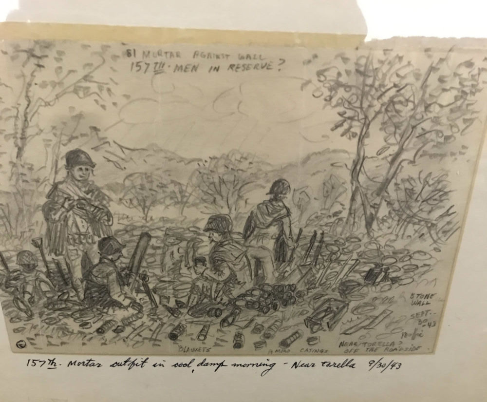 Lot 154: MAFFEI Drawing September 30, 1943 157th Mortar